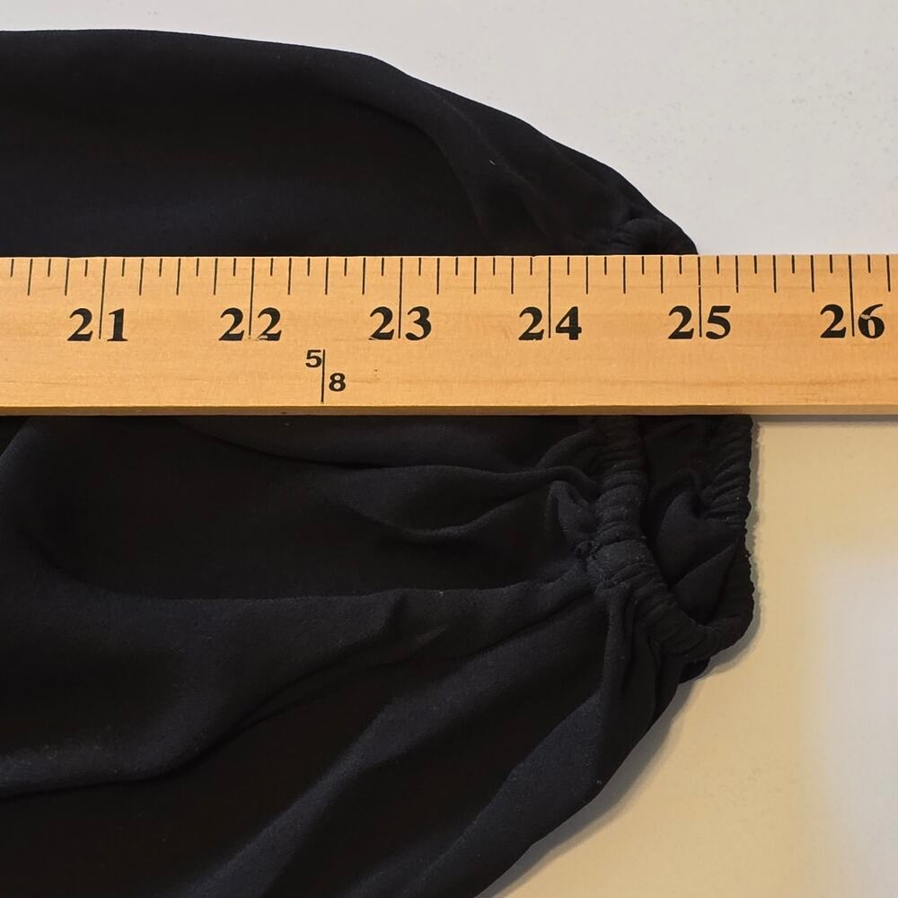 Madewell Top Womens Size Small Black Tie Neck Long Sleeve Semi-Sheer Ruffle NWT - Picture 8 of 10